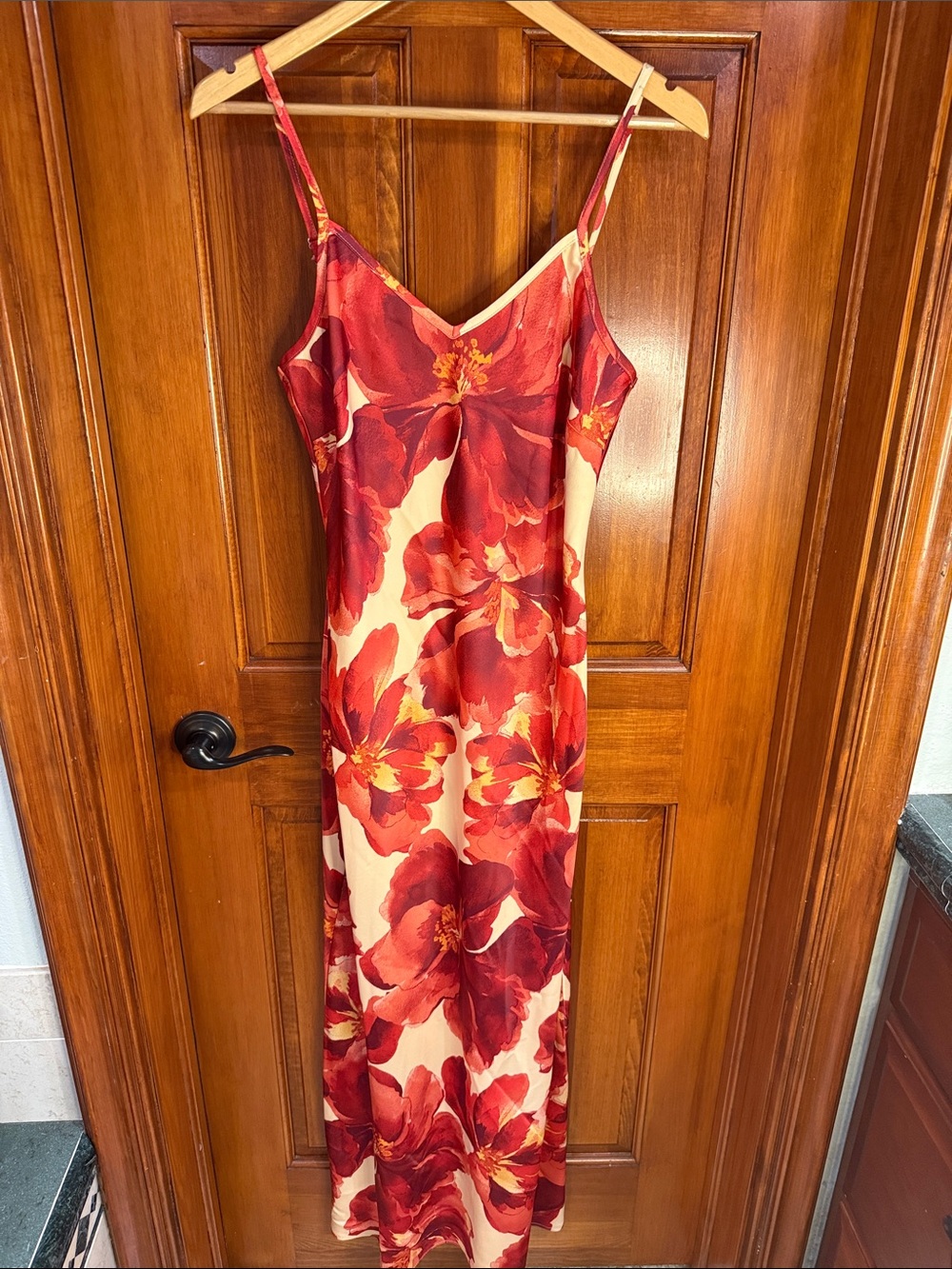 Rachel Zoe Red Floral Slip Maxi Dress